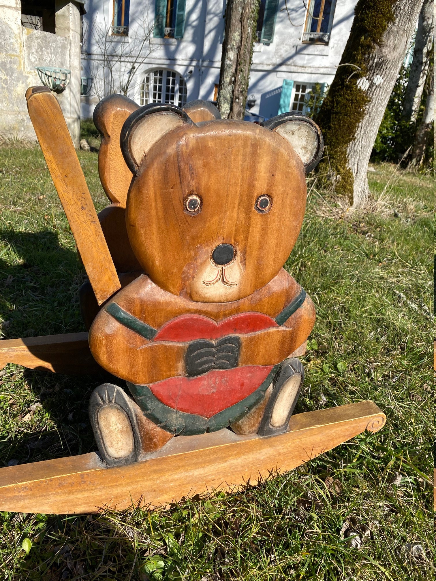 Art Populaire Teddy Bear Rocking Chair