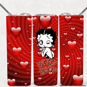 Betty Boop Red Heart Sublimation wrap Digital design File