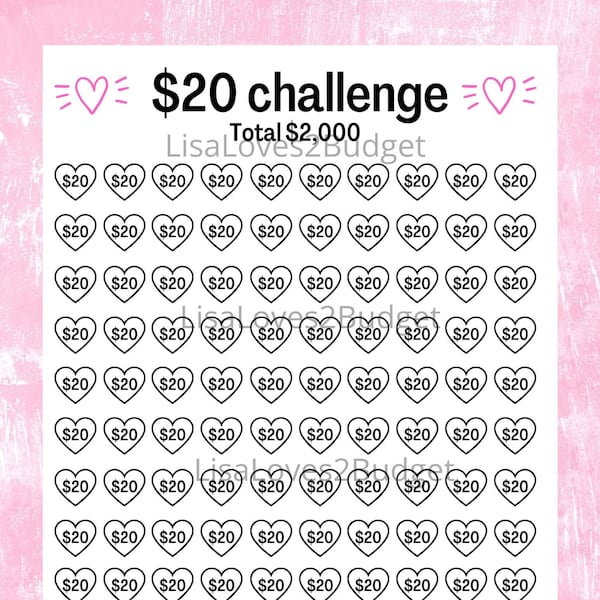 20 savings challenge, savings challenge, 2000 savings challenge, save 2000, pdf