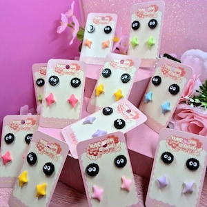 roet sprite en sparkle oorbellen sets handgemaakte hars