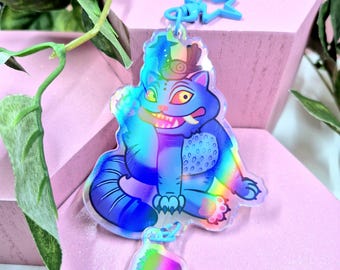 Holographic Derpy Tiger Acrylic Charm, Kpop Inspired Fanart