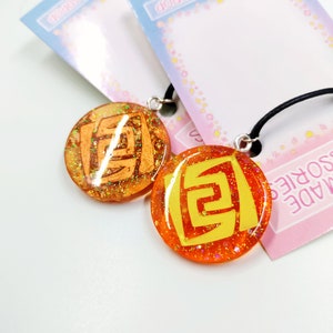 Geo genshin video game earth magic vision necklace