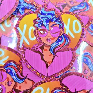 Girl Kisser holographic sticker lgbt lesbian pride xoxo kiss gay vinyl waterproof