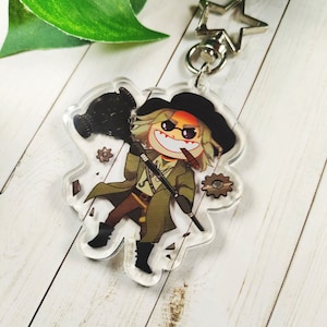 evil metal videogame man double sided acrylic charm