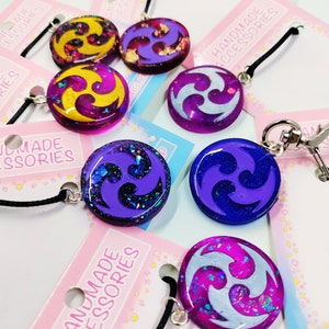 Electro genshin video game electric magic vision necklace