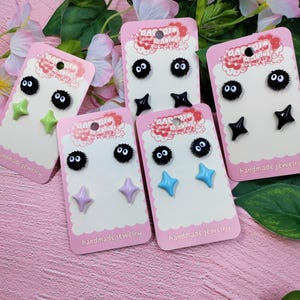soot sprite and sparkle earrings sets handmade resin