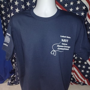 Camiseta de veteranos de la Marina Honor - Coraje - Compromiso