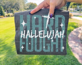 Hard Fought Garment-Dyed Unisex T-Shirt, Inspirational Tee, Motivational Shirt, Casual Wear, Gift for Friends