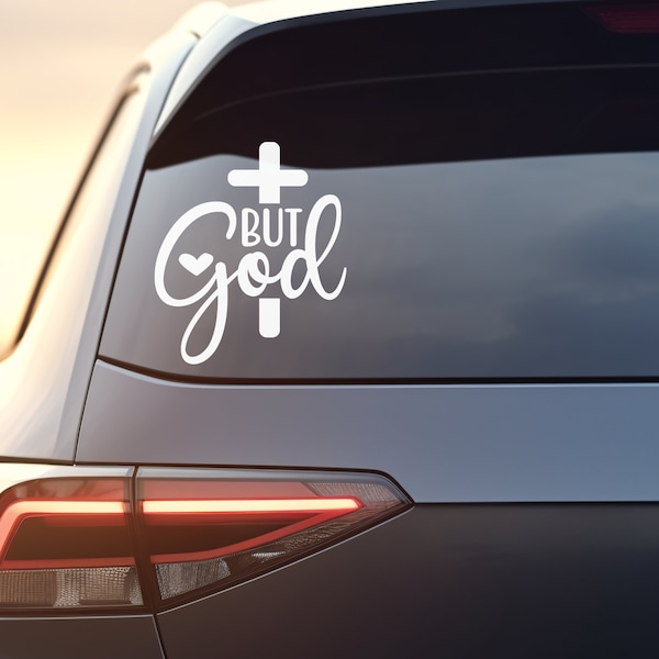 But God Car Vinyl Decal, Religious Sticker For Women, Car Accessories For Men Women Teens, New Driver Gift, Birthday Gift For Her