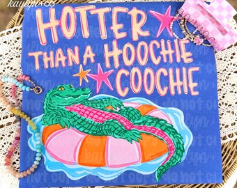 Hotter Than A Hoochie Coochie Summer Comfort Colors® Shirt, Funny Gator Summer Vacation Tee Tshirt, Crocodile Summer Beach Shirt