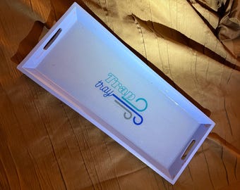 trap tray - BABY BLUE smoking rolling tray 420 - handmade