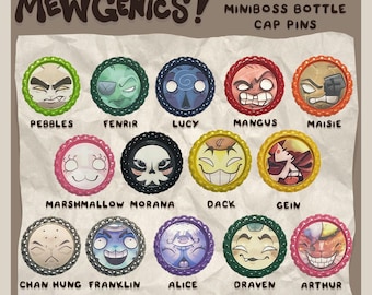 Mewgenics ! || Épingles pour bouchons de bouteille pour chat de 1 po.