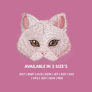 Realistic Cat Face Embroidery Design  | Fluffy Kitty Machine Embroidery File | Detailed Animal Portrait