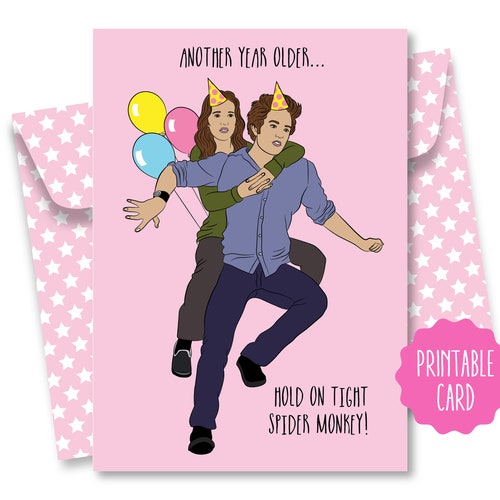 Twilight Spider Monkey Card Twilight Birthday Card Etsy Ireland