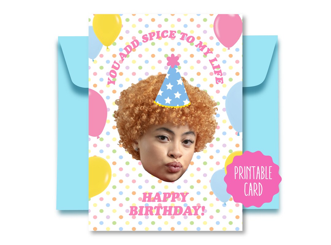 Ice Spice Birthday Card Ice Spice Card Rapper Birthday Etsy