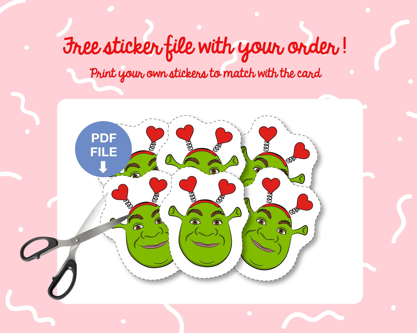 PRINTABLE Shrek Valentines Card Shrek Valentines Shrek | Etsy