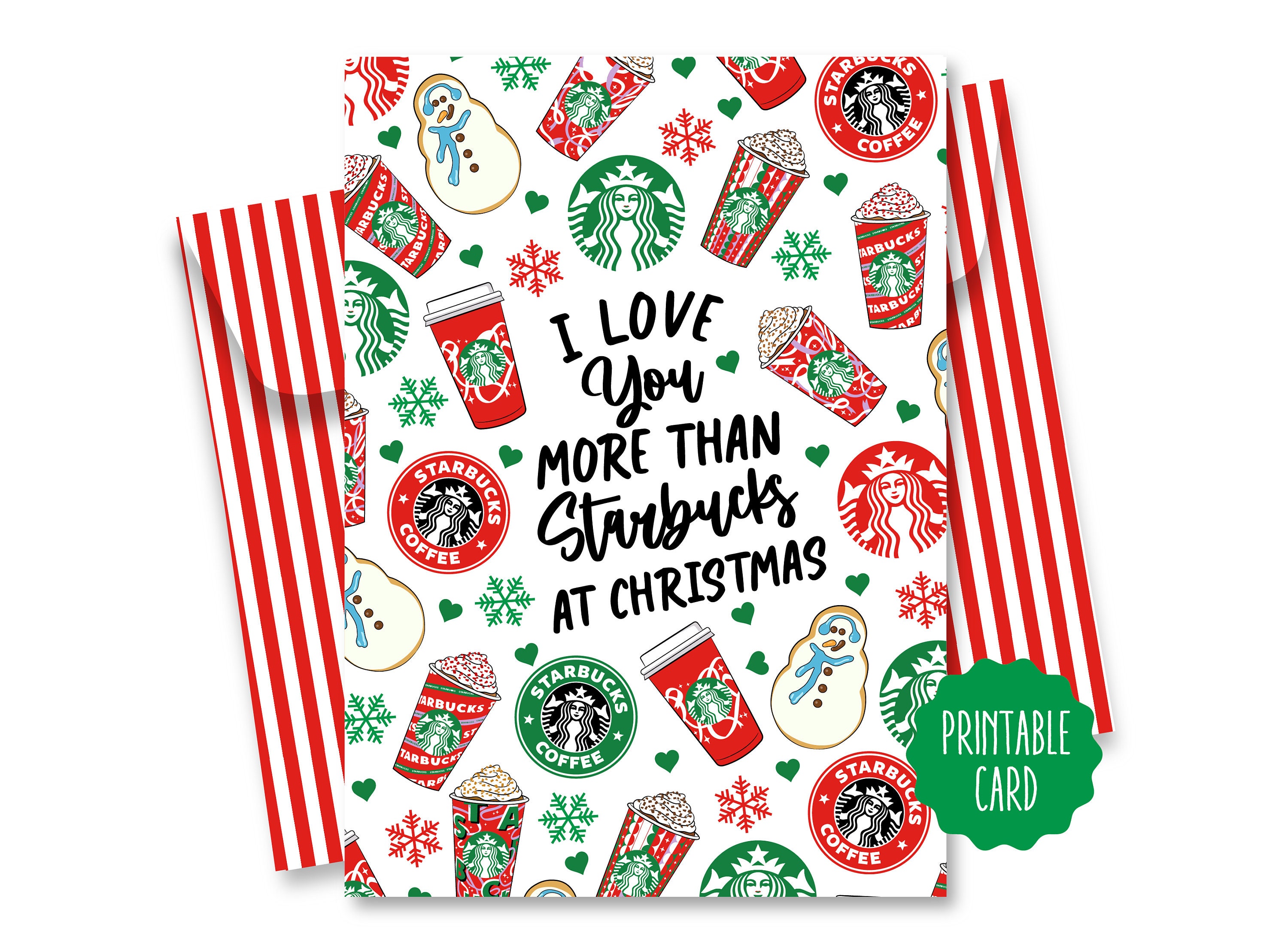 Starbucks Christmas Card Starbucks 2022 Starbucks Etsy
