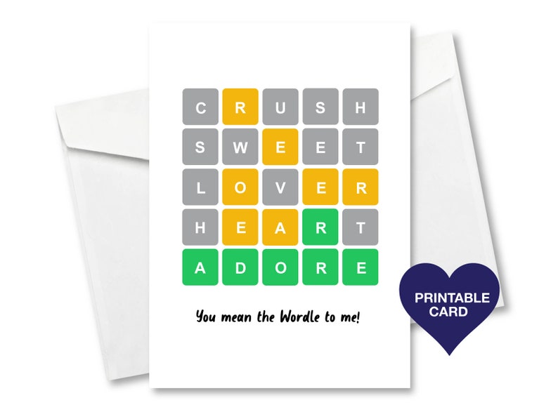PRINTABLE Wordle Valentines Card Printable Wordle | Etsy