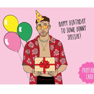 Bad Bunny Birthday Card Bad Bunny Card Bad Bunny Stickers - Etsy
