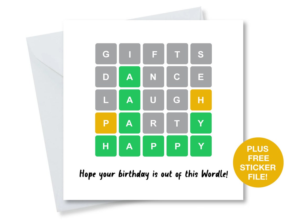 Wordle Birthday Card Wordle Card Funny Wordle Gift  Etsy Hong Kong