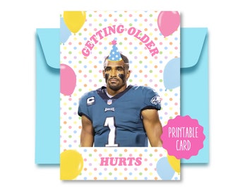 Jalen Hurts Birthday Card - Jalen Hurts - Jalen Hurts Card - Philadelphia Eagles - Eagles Card -Philadelphia Eagles Birthday card - Phillys