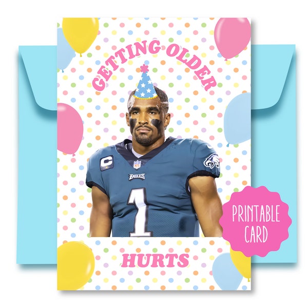 Jalen Hurts Birthday Card - Jalen Hurts - Jalen Hurts Card - Philadelphia Eagles - Eagles Card -Philadelphia Eagles Birthday card - Phillys