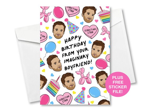 Sebastian Stan Birthday Card Imaginary Boyfriend Sebastian | Etsy
