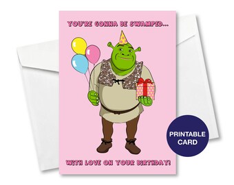 Shrek Birthday Card Shrek Card Shrek Gifts Shrek - Etsy