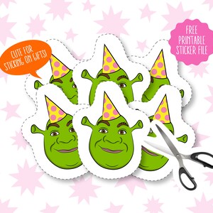 Shrek Birthday Card Shrek Card Shrek Gifts Shrek Stickers Shrek ...
