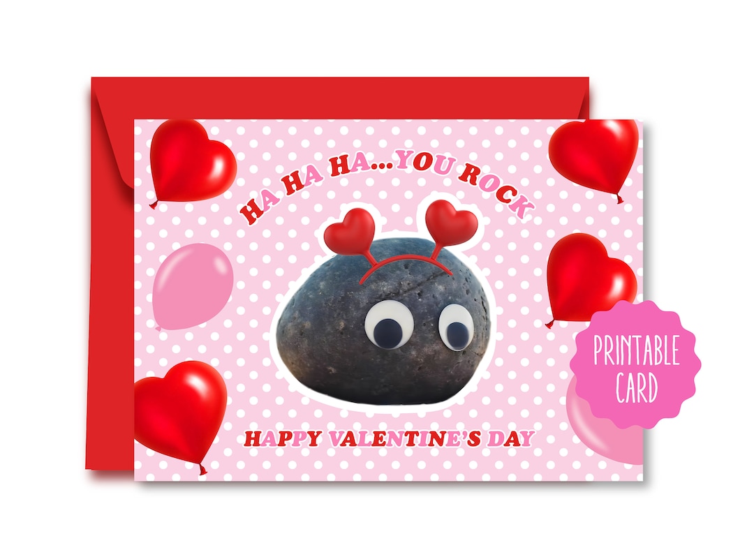 Rock Valentine's Day Card Everything Everywhere All at Etsy