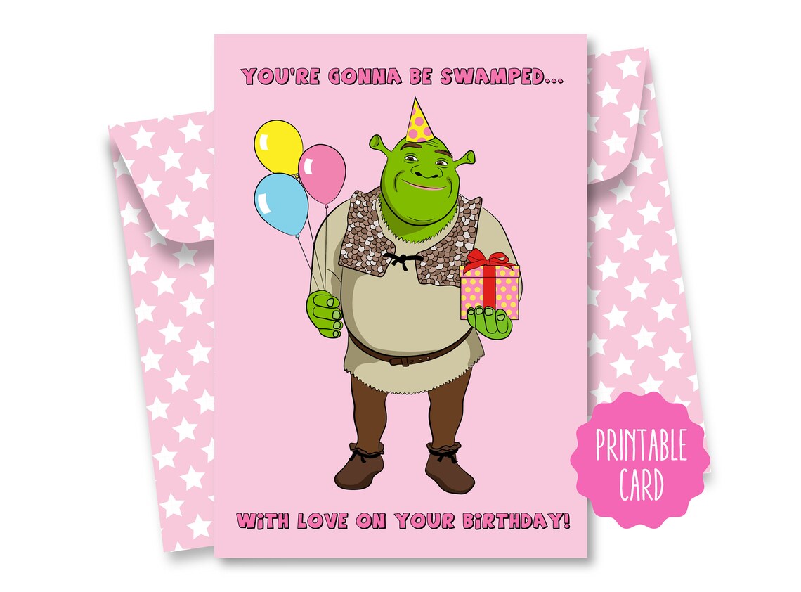 Shrek Birthday Card Shrek Card Shrek Gifts Shrek - Etsy UK