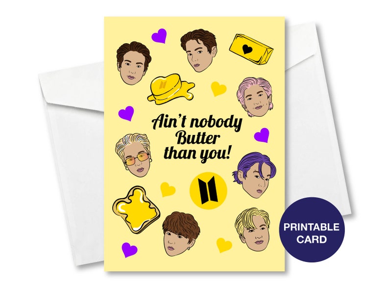 printable bts butter card printable bts card bts card etsy