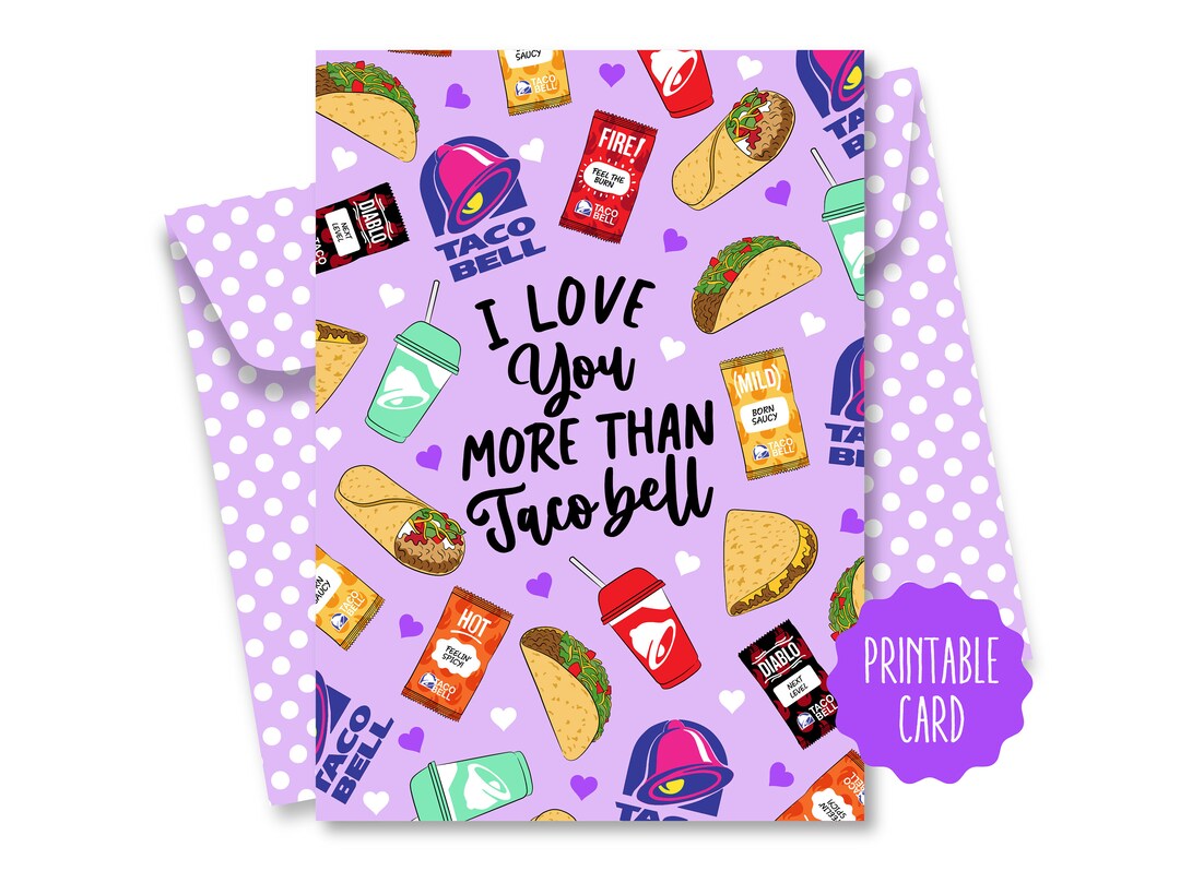 Taco Bell Birthday Card Taco Bell Gifts Taco Bell Card Taco Bell