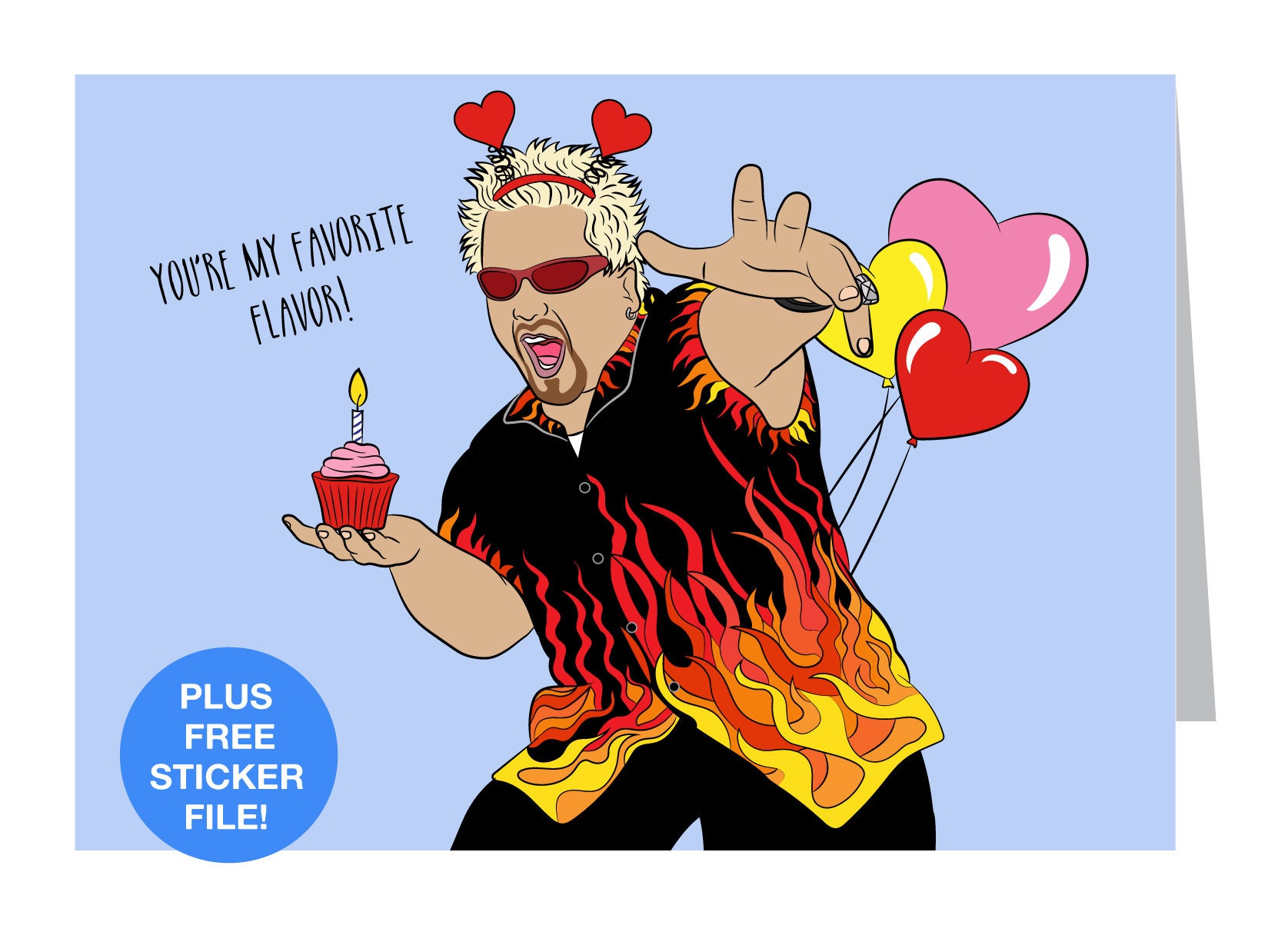 Guy Fieri Valentine's Day Card Guy Fieri Card - Etsy Denmark