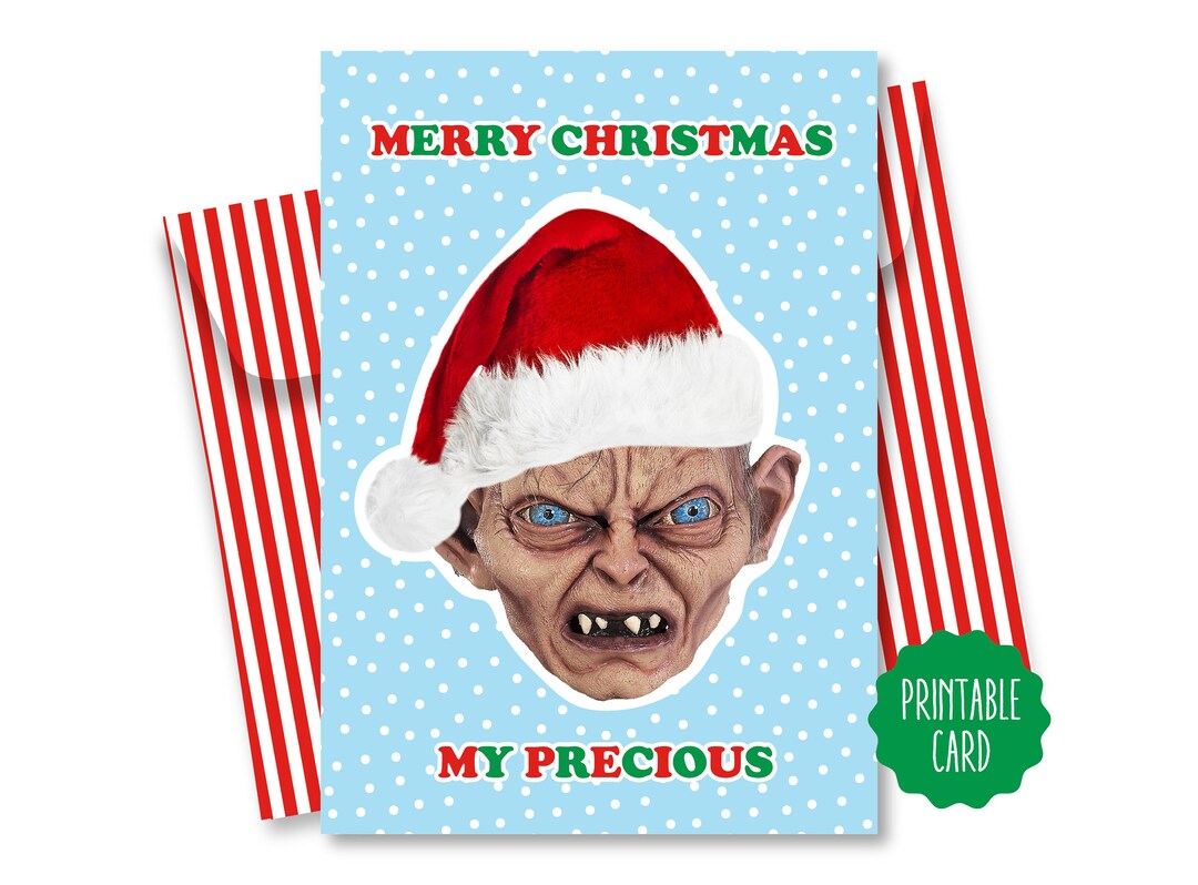 Gollum Christmas Card Gollum Christmas Printable Christmas - Etsy