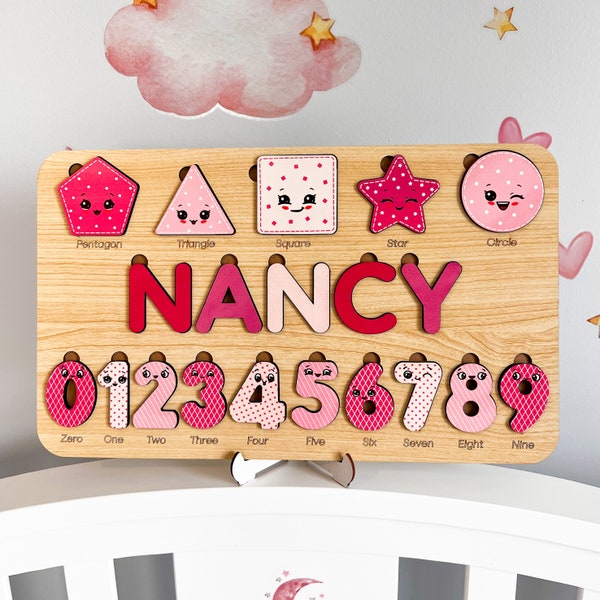 Unique Personalized Baby Name Puzzles for Learning and Play | Custom Wooden Toys with Educational Benefits-Baby Girl Gift