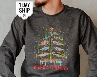 Merry Fishmas Sweat - Fisherman Christmas hoodie -
