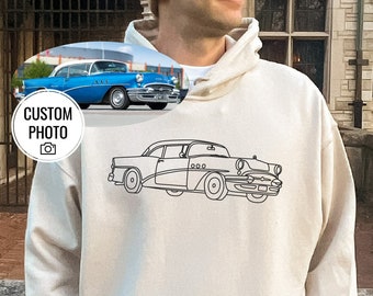 Portrait  Car Custom Sweatshirt, Father Gift Hoodie, Cars Sweatshirt, Gift For Boyfriend, Daily Sweatshirt, Casual Sweatshirt