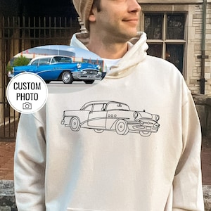 Portrait  Car Custom Sweatshirt, Father Gift Hoodie, Cars Sweatshirt, Gift For Boyfriend, Daily Sweatshirt, Casual Sweatshirt