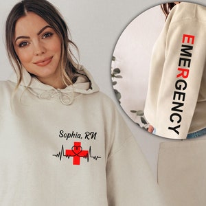 Custom Plus Nurse Hoodie, Personalized Nurse Sweat, RN Nurse Hoodie, Nursing Student Sweatshirt, Personalized RN Gift, Nurse Pocket Names