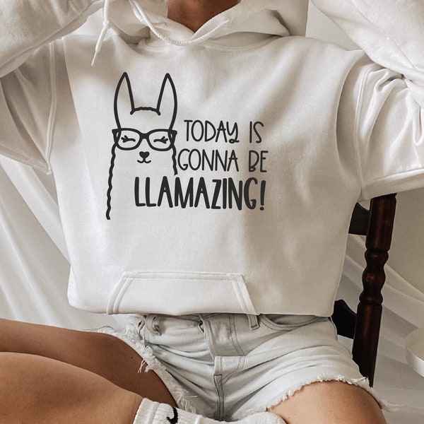 Animal Sweatshirt, Today is Gonna Be Llamazing Hoodie, Christmas Hoodie, Llama Lovers Sweater, Animal Gift Sweater, Woman Sweatshirt