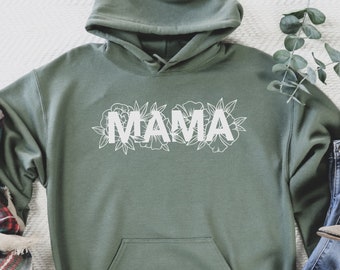 Mama Sweatshirt, Mama Gift Hoodie, Family Mama Sweatshirt, Plus Size Clothing, Christmas Gift