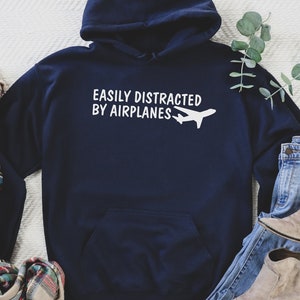 Easily Distracted by Airplanes, Woman Sweatshirt, Daily Dog Hoodie,  Sweater, Young Sweatshirt, Funny Sweatshirt