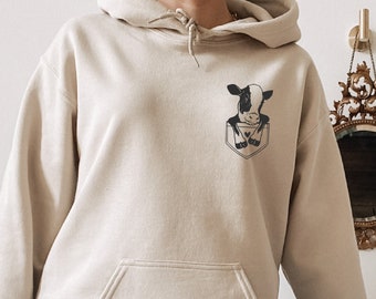 Cute Cow Sweatshirt, Christmas Gift, Cow Sweatshirt, Christmas Hoodie, Cow Mom, Cow Lover Sweatshirt