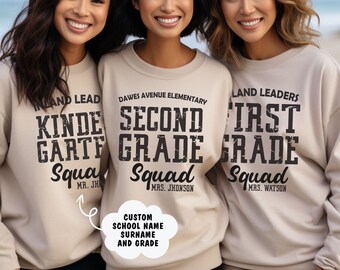 Graduation Sweatshirt, First Grade Squad, Teacher Grade Sweatshirt, Custom Hoodie, Personalized Teacher Hoodies, Back to School Sweatshirt