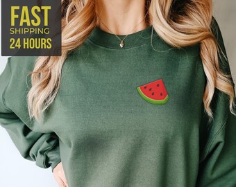 Watermelon Sweatshirt, Summer Sweatshirt, Holiday Sweatshirt, Fruit Sweatshirt, Summer Gift, Holiday Gift, Watermelon Hoodie, Gift for Her