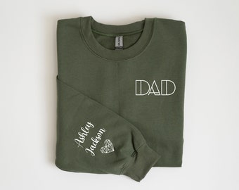 Dad Custom Child Name Sweatshirt, Father's Day Gift, Dad Sweatshirt, Husband Sweatshirt, Daddy Sweatshirt, Gift for Men, Dad Gifts