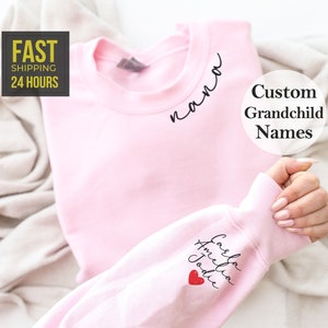 Custom Nana Sweatshirt, Mothers Day Gift, Personalized Gifts, Gift for Grandmother, Grandma Sweatshirt, Custom Sweatshirt, New Grandma Gift