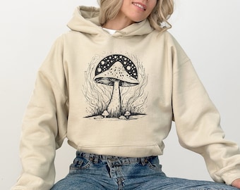 Mushroom Sweatshirt, Nature Lover Sweatshirt, Gardener Hoodie, Cottage Core Aesthetic Gift