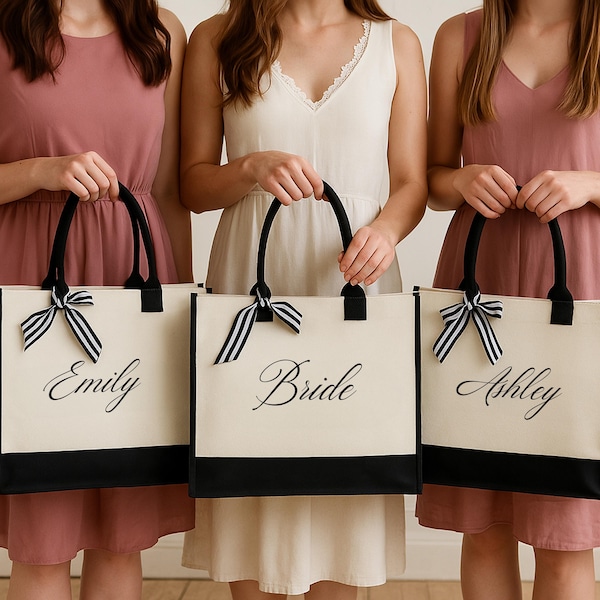Custom Bride Bridesmaid Bag, Wedding Bags, Gift for Bridesmaids, Best Friend Wedding Bag